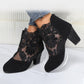 VelvetBloom™ - Tacones tobilleros de encaje chic