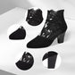 VelvetBloom™ - Tacones tobilleros de encaje chic