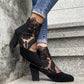 VelvetBloom™ - Tacones tobilleros de encaje chic